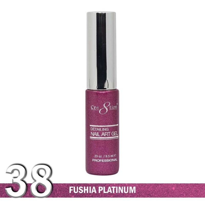 Cre8tion Detailing Nail Art Gel, 38, Fushia Platinum, 0.33oz KK1025